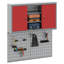  Tool Cabinet Set With Shelf 3 Pcs Red Powder-Coated Steel