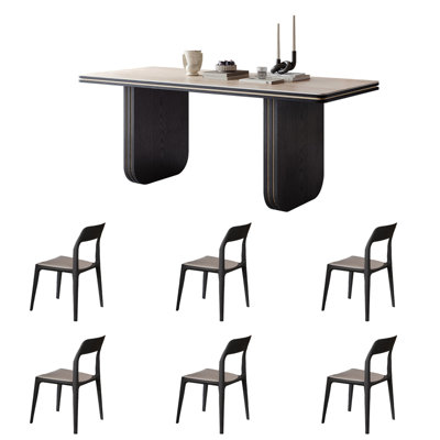 Ensemble de table de salle à manger rectangulaire vintage haut de gamme