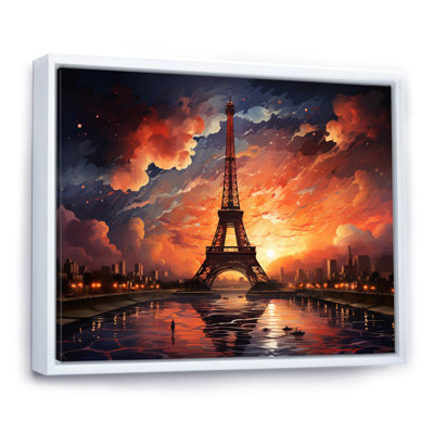 «Majestic Sunset by The Eiffel Tower In Paris», reproduction sur toile