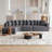 Chenille Sectional Sofa Set with 10 Pillows and Left Chaise-1157431312-1157431324