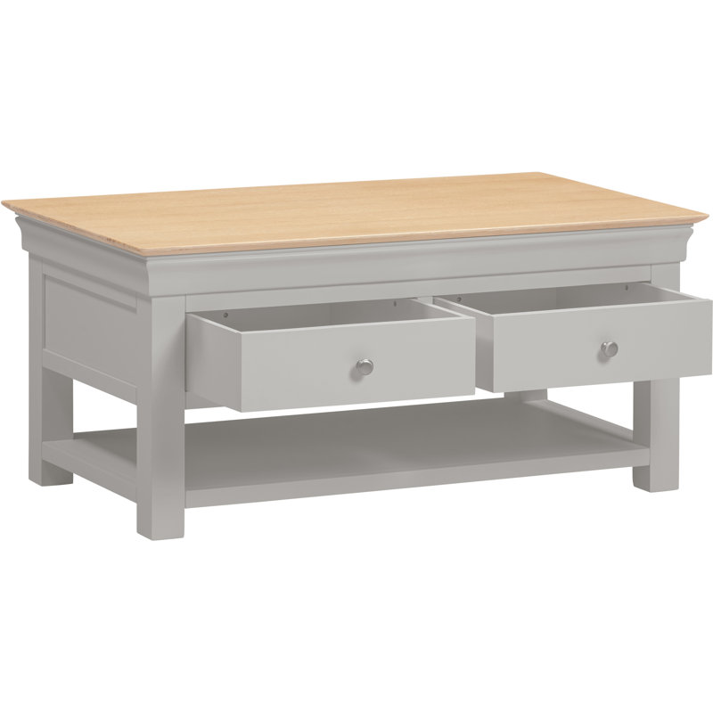 Adaleya Four Leg Coffee Table with Storage, Grey