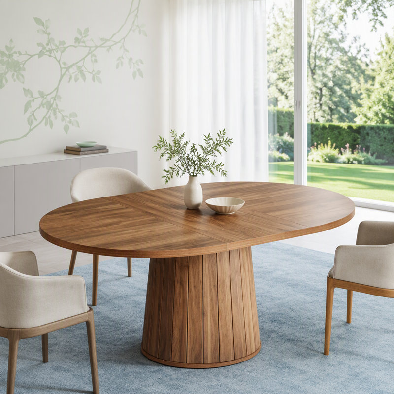 Oval Dining Table, Rustic Brown