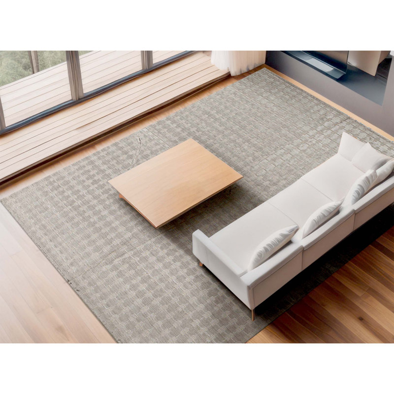 Tapis gris de haute qualité noué à la main