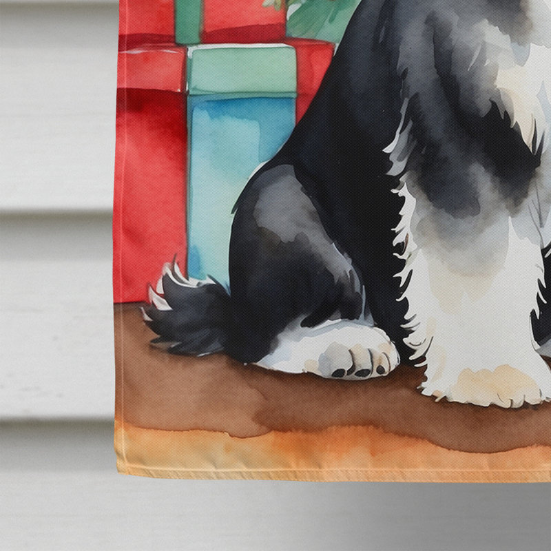 Drapeau de Noël maison de renne, Bichon havanais
