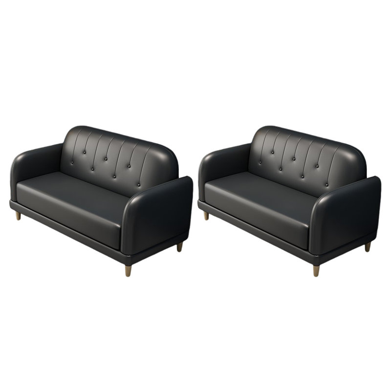 Banc rembourré en similicuir Cafe, Noir