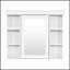 Armoire de rangement murale pour salle de bain avec porte miroir et 6 étagères ouvertes pour une organisation moderne et efficace
