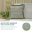 Housse de coussin à motif de canevas à motif de blocs Fab printine, printemps été (Mor Mukut, bleu)-105869548-105869551