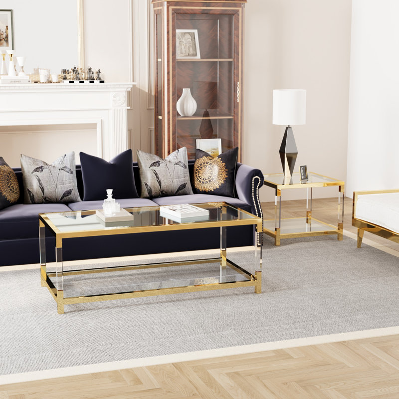 Ensemble de 2 meubles de salon minimalistes modernes (seulement tables, pas de chaises)