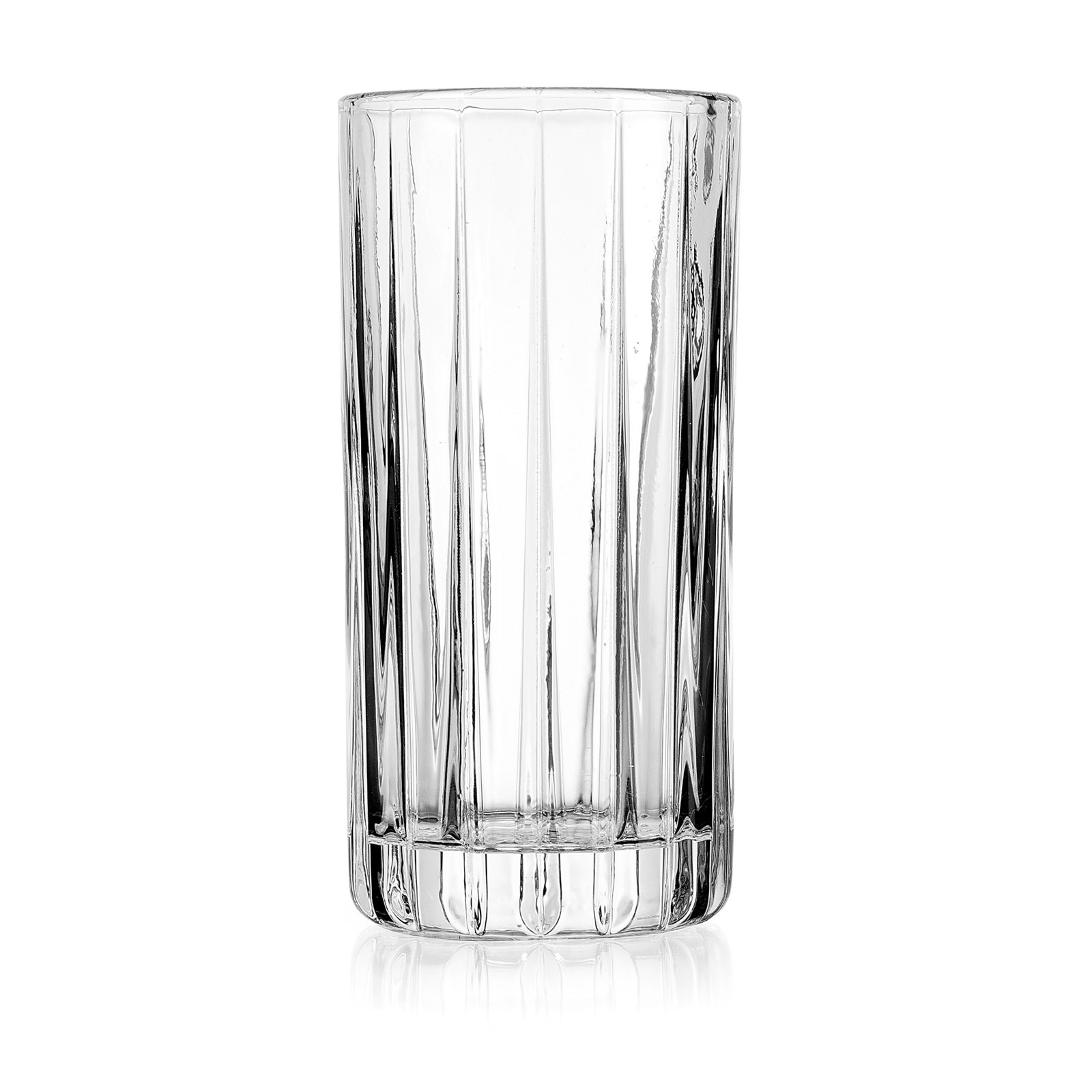 Parallels Ribbed Crystal Highball Glass