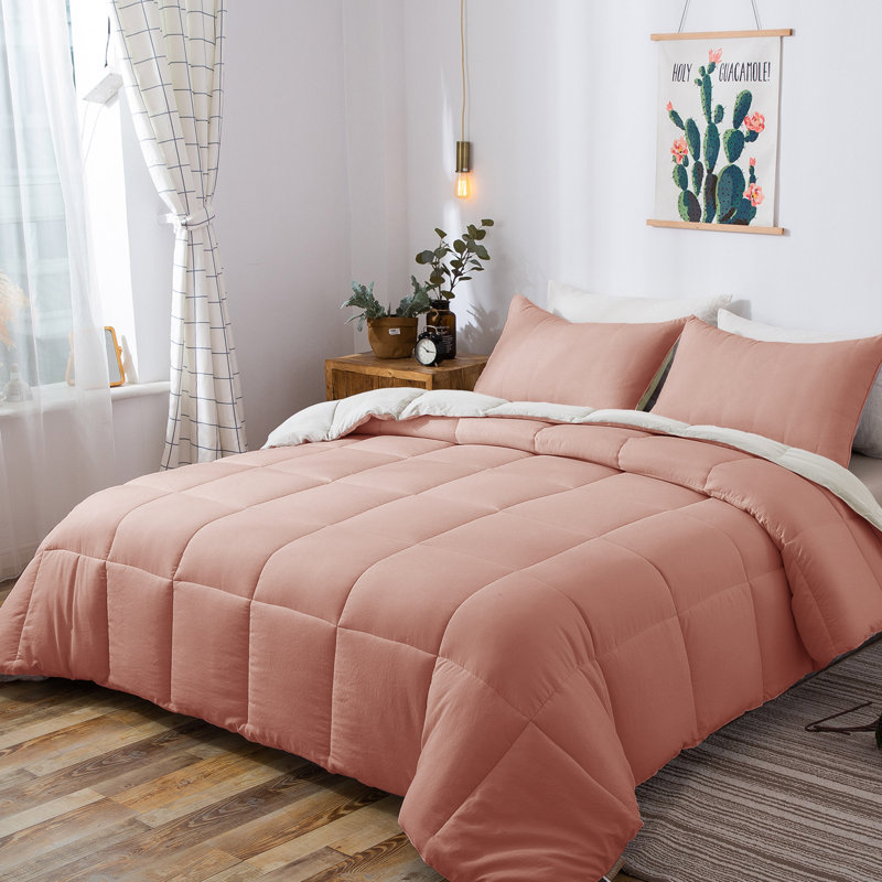 Ensemble d'édredon matelassé toutes saisons en duvet synthétique - ensemble de literie réversible - lavable à la machine