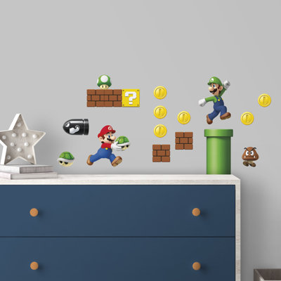 Décalcomanie murale super mario 45 pièces Nintendo