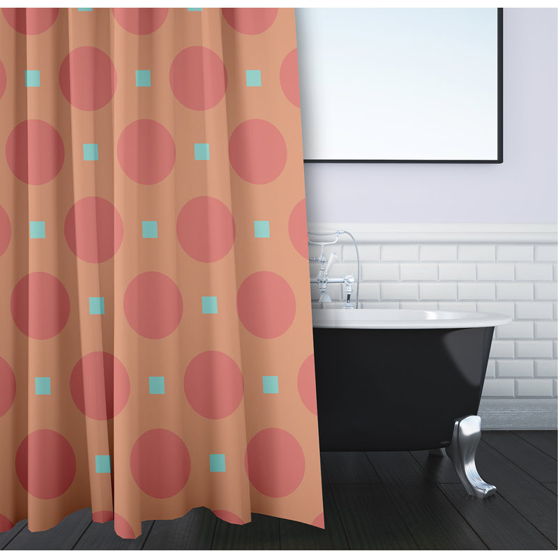Rideau de douche Geartsje, Corail/aqua