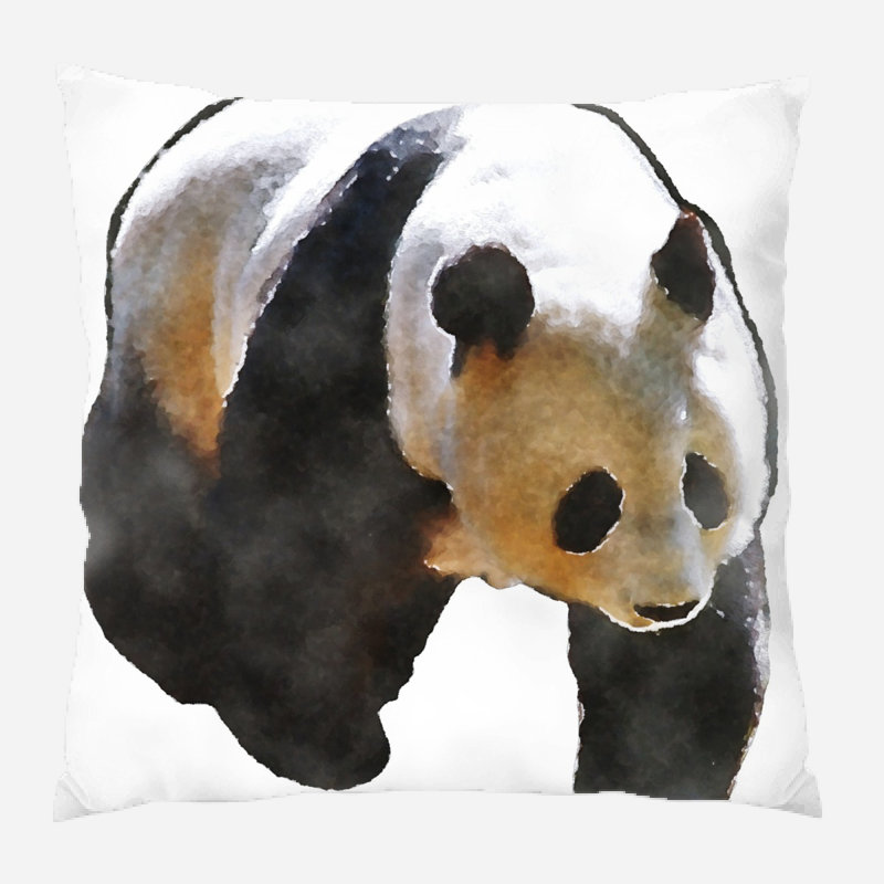 Coussin panda Melaina, Microsuède, Intérieur