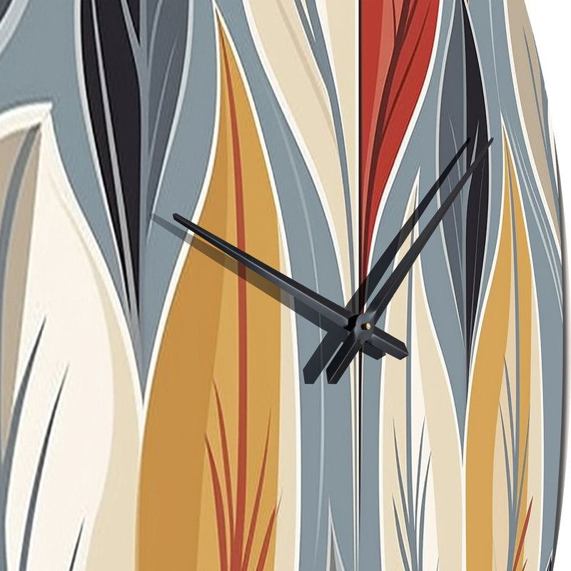 Horloge murale rétro à feuilles abstraites IV - Modern, Moyenne