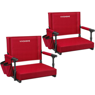 2-pack Portable Stadium Seats With Back Support And Cushion by Arlmont & Co.