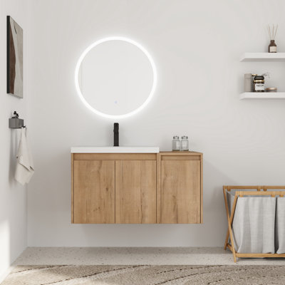 Meuble-lavabo mural simple 36 po avec plateau en résine