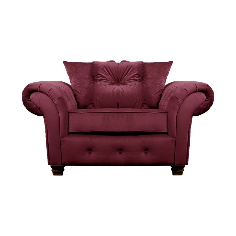 Lila 2 Seater Velvet Loveseat, Plum