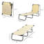 Chaise de piscine beige avec tissu solide et dossier réglable à 5 niveaux