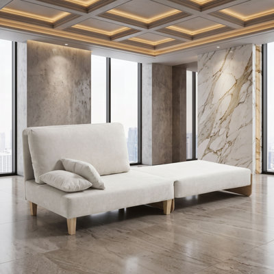 Convertible Sleeper Chaise Lounge with Pillows