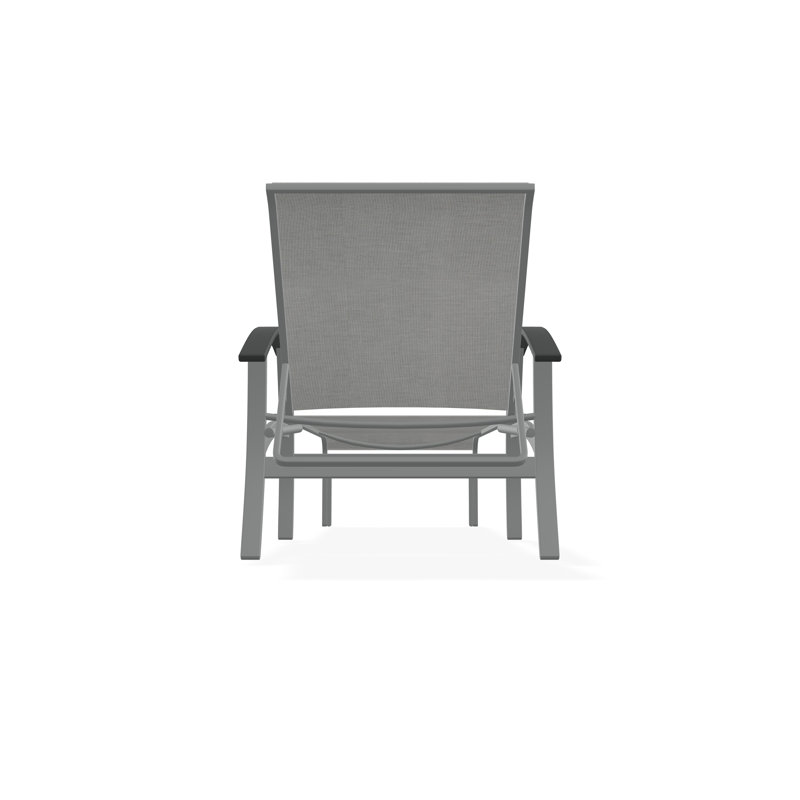 Belle Isle Sling Aluminum Frame Four Position Lay-flat Chaise With Marine Grade Polymer Arm Accent, Graphite