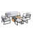 Elves Teak 7 - Person Patio Conversation Set with Cushions-1809675354