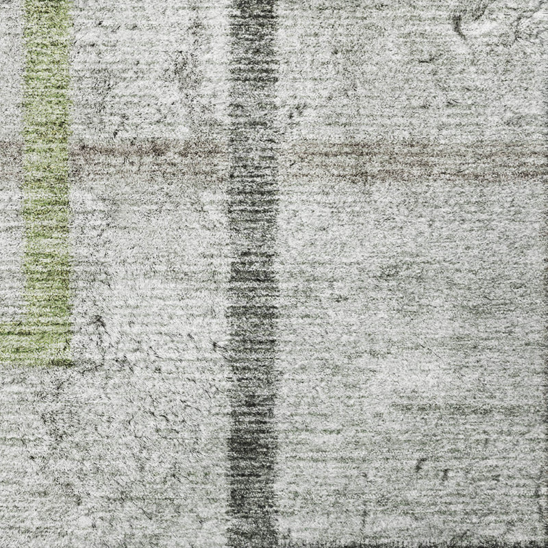 Shag Washable Geometric Indoor Rug, Vert, 10 pi x 14 pi