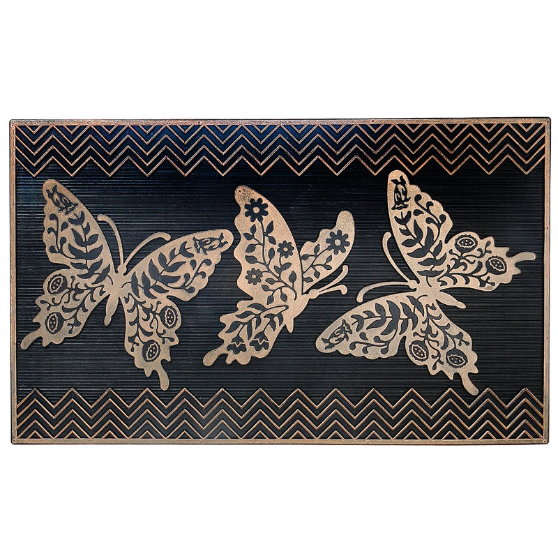 Tapis en caoutchouc papillon
