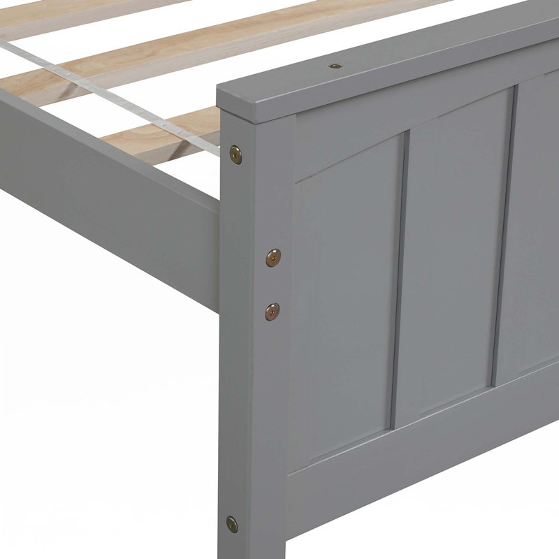 Lit plateforme en bois, Gris