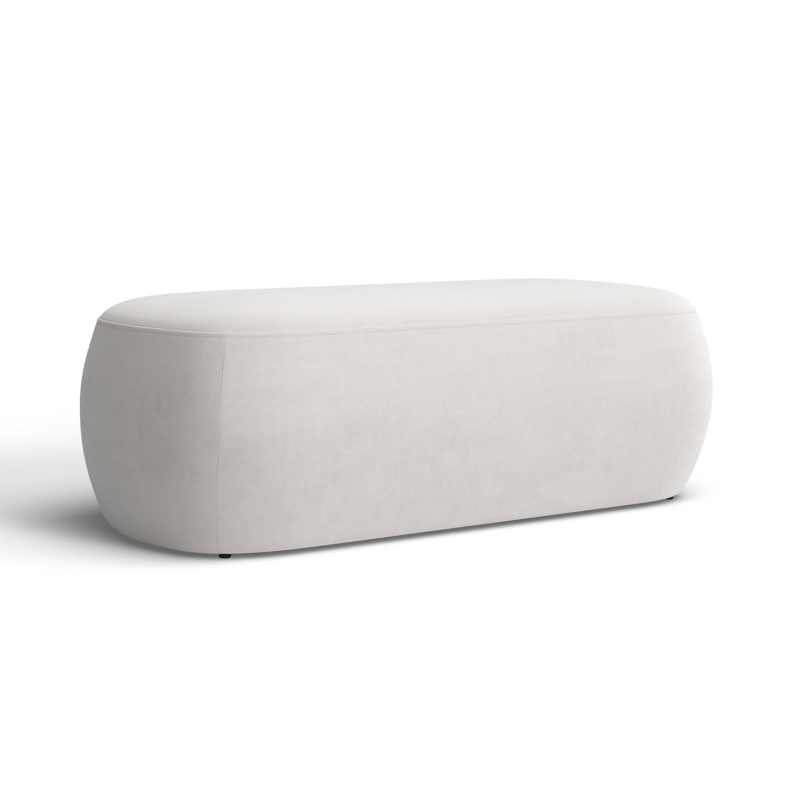 50" Velvet Upholstered Ottoman, Gray Velvet