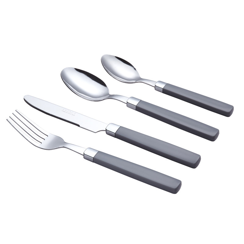 Ensemble de couverts 16 pièces, service pour 4, Gris