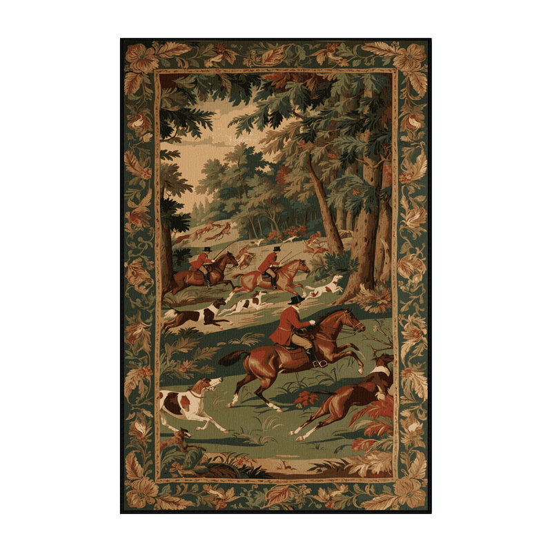 Tapis brun français lavable à la machine, Rectangulaire 7 pi x 10 pi