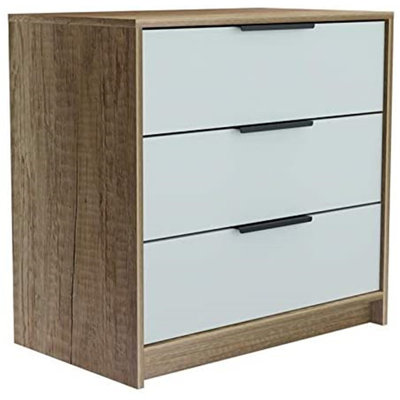  3 DRAWER DRESSER WHITE/ LIGHT OAK