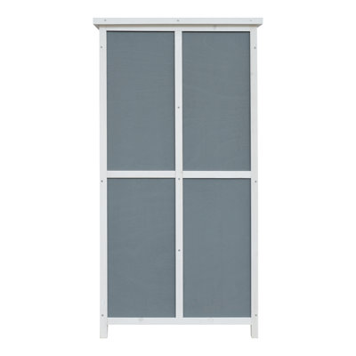 Remise de rangement 54 "deux tons - Design gris et blanc avec toit incliné et 5 compartiments