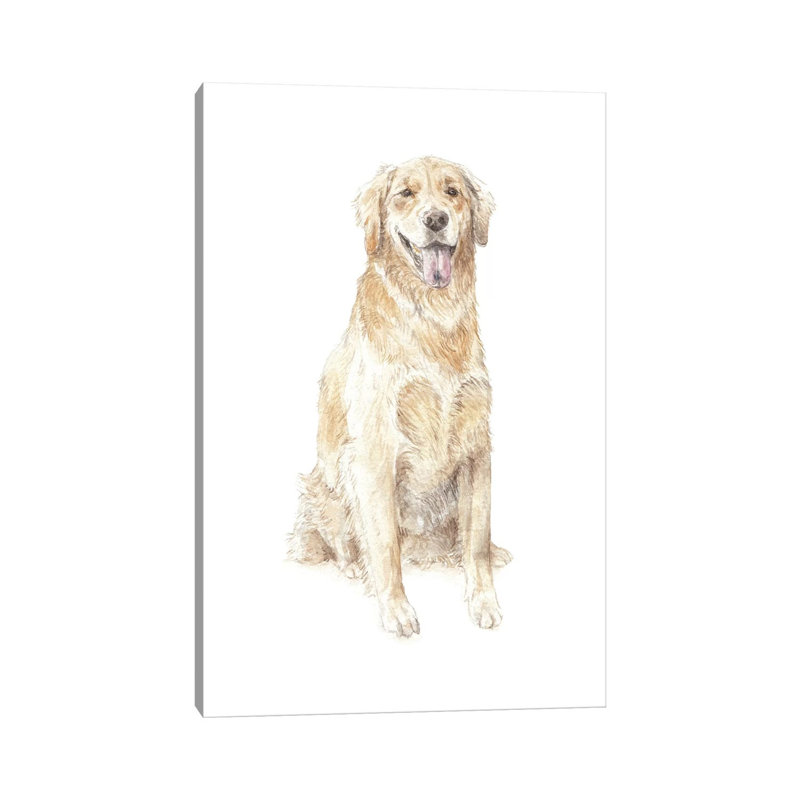 Golden Retriever 1 Piece Wrapped Canvas Painting, 20.32 cm H x 30.48 cm W