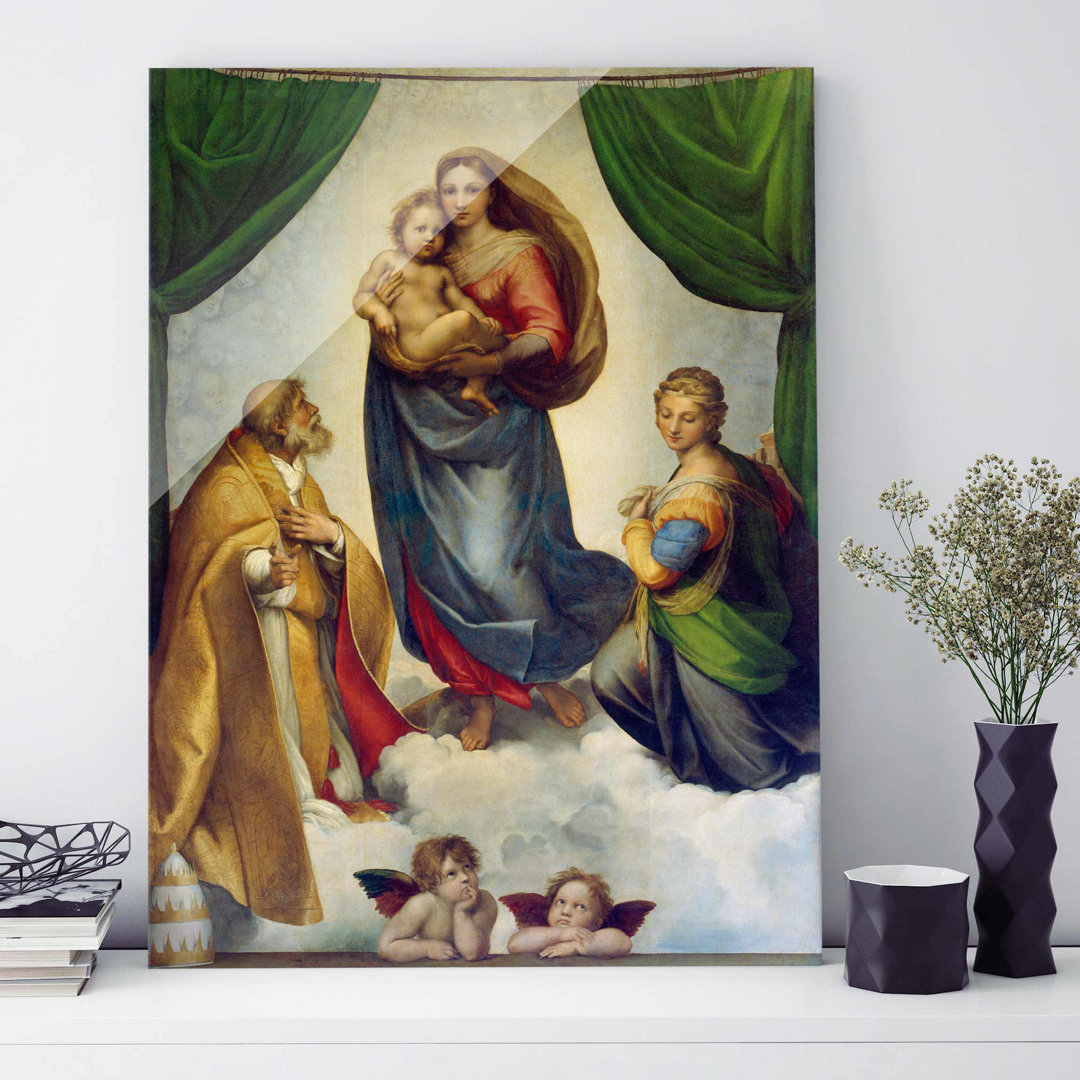 Glasbild Die Sixtinische Madonna von Raffael