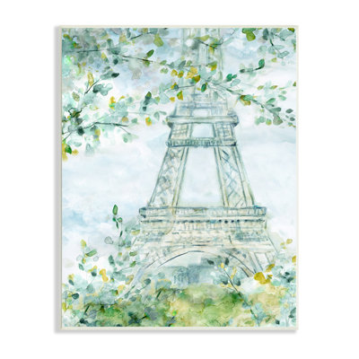 " Eiffel Tower Soft Green Leaf Trees " by Carol Robinson