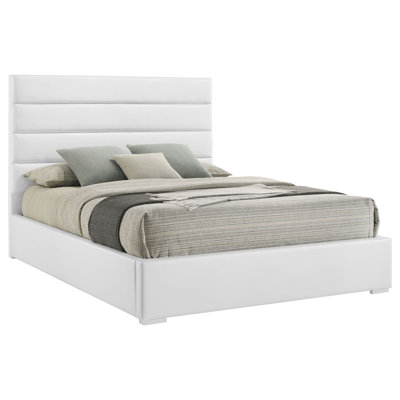 White Upholstered Platform Bed