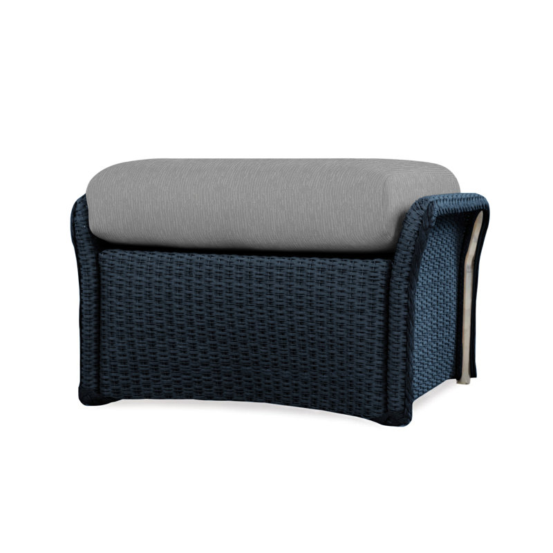 Weekend Retreat Outdoor Ottoman, Sailcloth Salt, Ebony