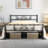 Graceful Scroll Platform Bed with Multiple Size and Color-2103365496-2061060802