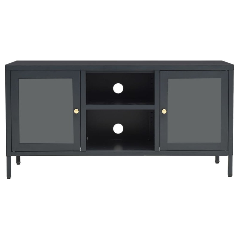 Graue Unfinished TV Stand for TVs up to 32", Dark Grey