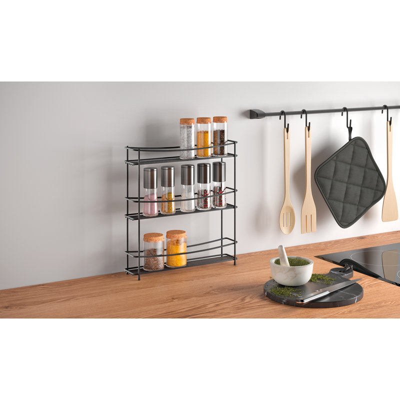 Kumino 3 Lava Spice Rack With 3 Levels Black