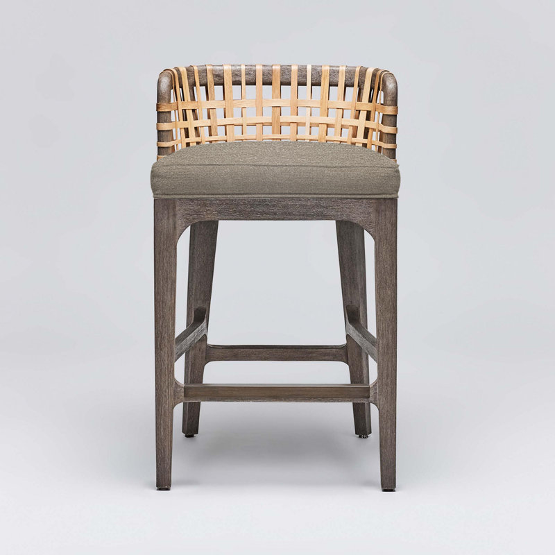 Tabouret de comptoir 26,5 po Palms, Galet / cadre gris céruse