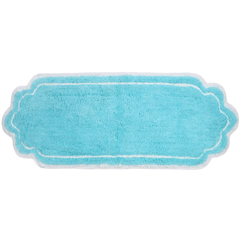 Tapis pour salle de bain Dobrinka, Turquoise, 21 po x 54 po (rectangle)