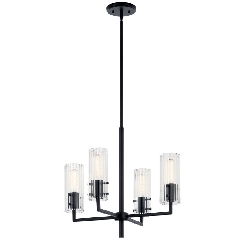 Lustre 20 lumières 20,5 ", Noir satiné