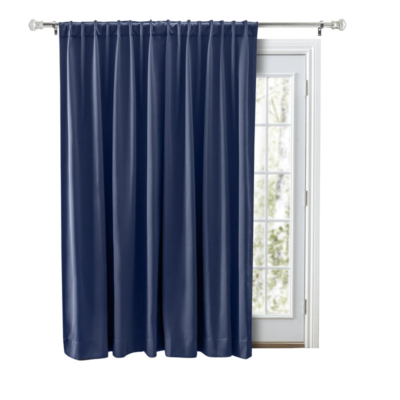 Rideau simple occultant et isolant avec passe-tringle Beretta, bleu