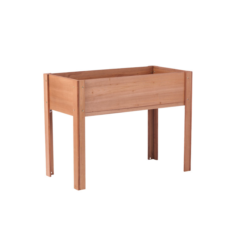 40-Inch Elevated Wood Planter - Legs For A Beautiful Outdoor Garden Box Use Wooden With Spacious Interior, Brown