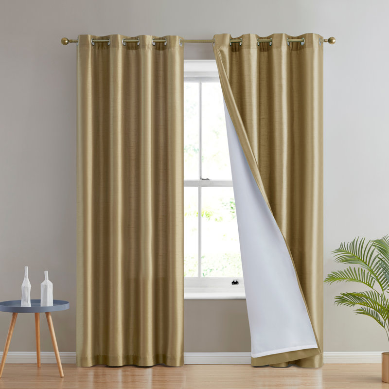 Eisenhart Semi Sheer Curtain Pair, 54" W x 84" L, Taupe
