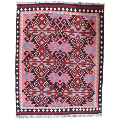 Turkish Wool Southwestern Area Rug in Peach