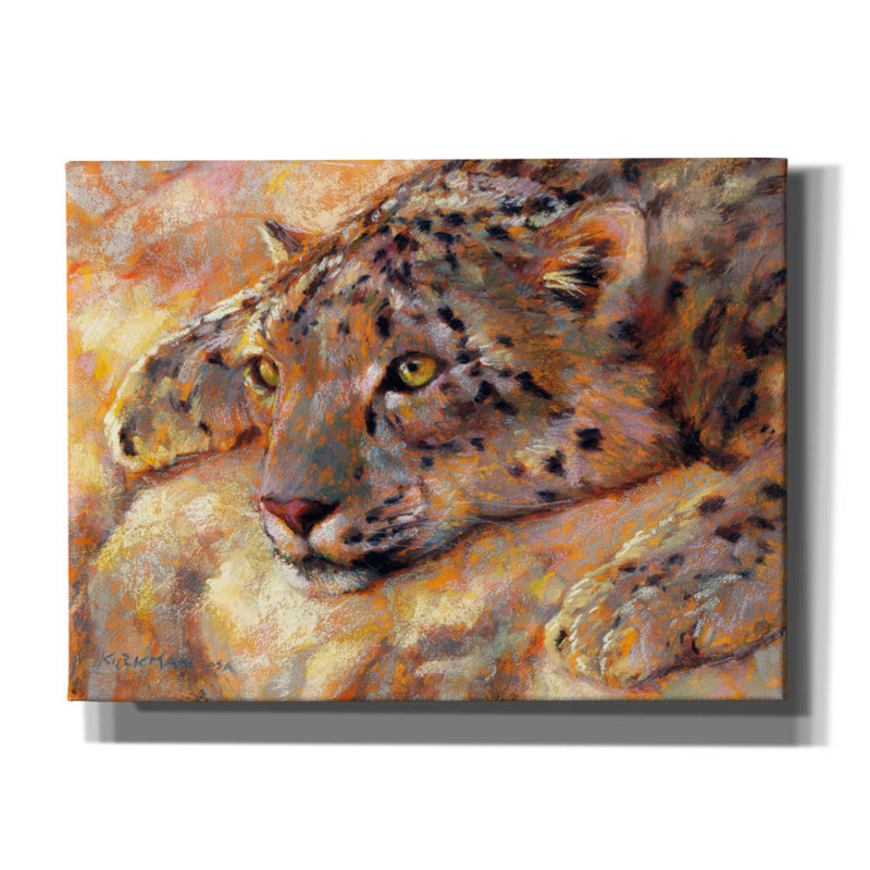 «Snow Leopard» par Rita Kirkman, H 12 po x l 16 po x P 0,75 po