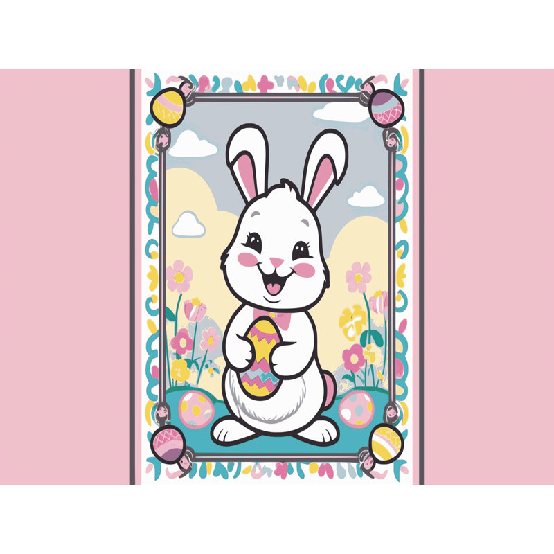 The Holiday Aisle® Washable Easter Spring Holiday Rug, Rectangle 3' x 5'